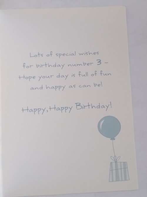 3rd Birthday card  +  envelope