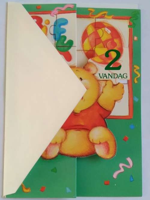 2de Verjaarsdag kaart +  koevert