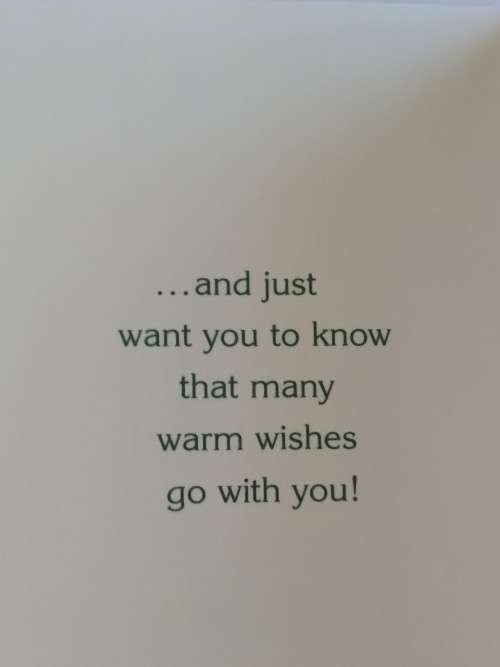 Farewell card  +  envelope
