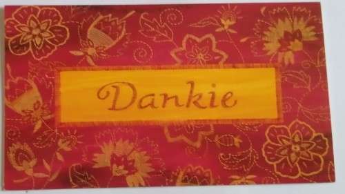 Dankie kaart  +  koevert