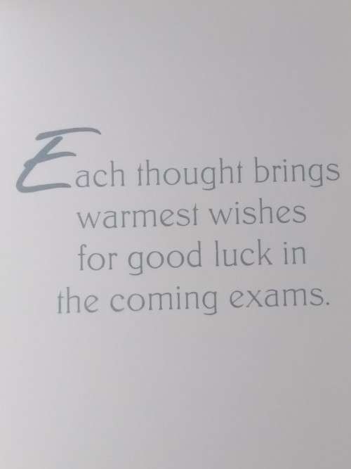 Exam time card + envelope 13cm x 8.5cm