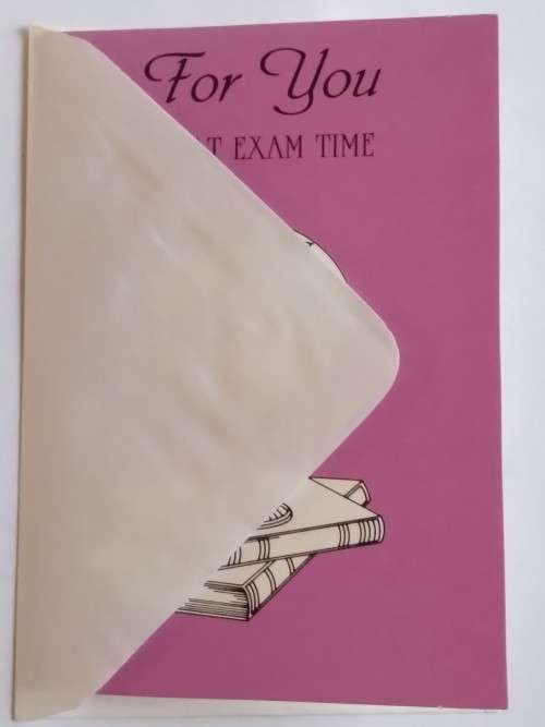 Exam time card + envelope 13cm x 8.5cm