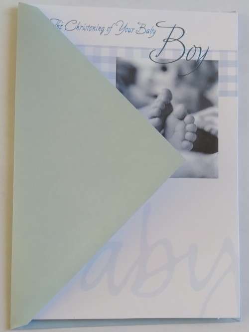 Christening  card + envelope -  19cm x 13cm