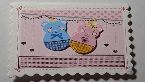 Unused - Mini embossed  card + envelope 8.5cm x 6.5cm