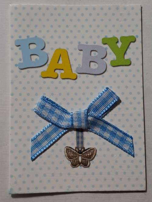 Unused - Mini embossed card   - 7.5cm x 5.5cm -  see note