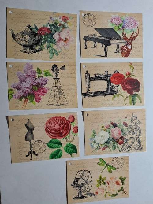 7 x gift tags (no rope) -  8cm x 6cm
