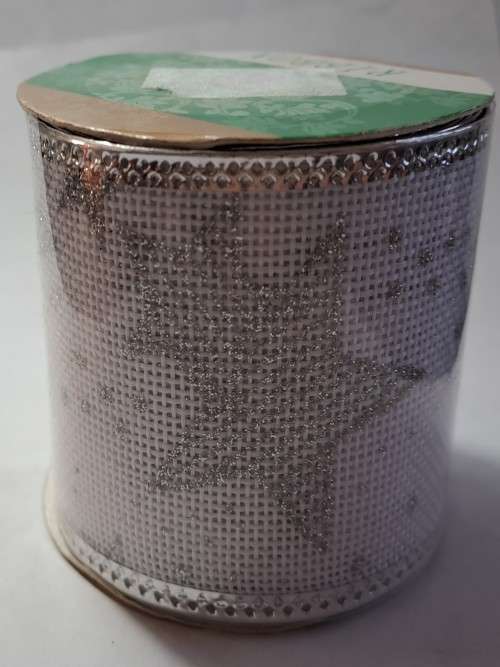Christmas theme wired organza ribbon