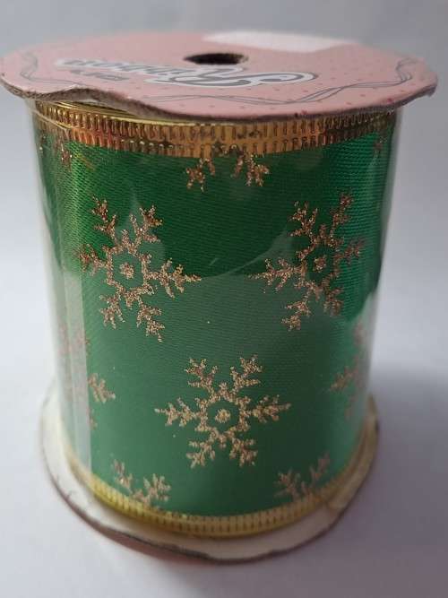 Christmas theme wired organza ribbon - Thick material