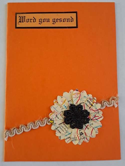 Handmade Word gou gesond kaart +  koevert