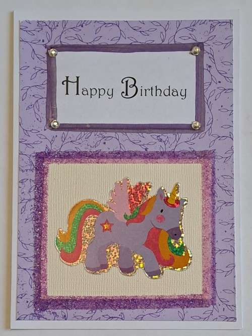 Handmade happy birthday card + envelope