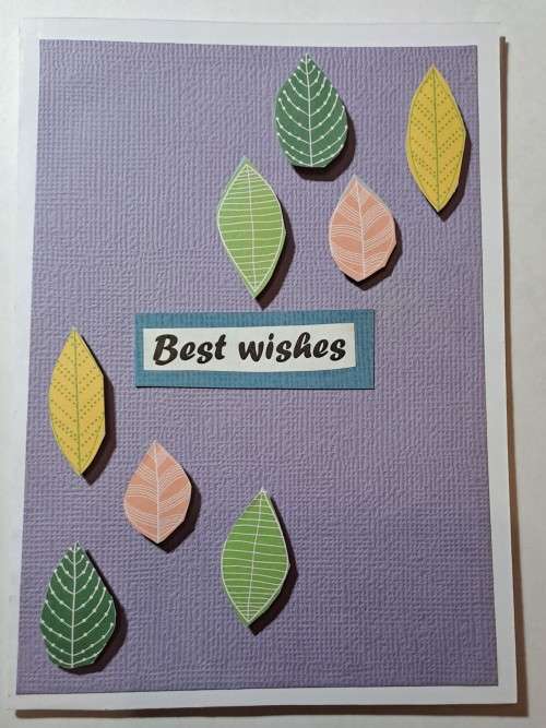 Handmade best wishes  card + envelope