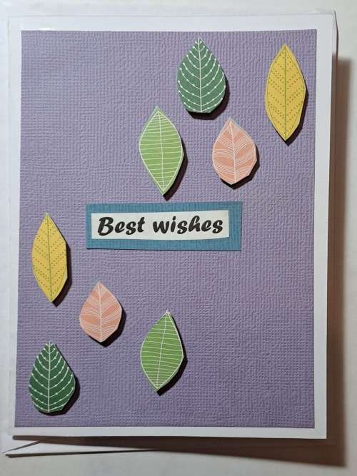 Handmade best wishes  card + envelope