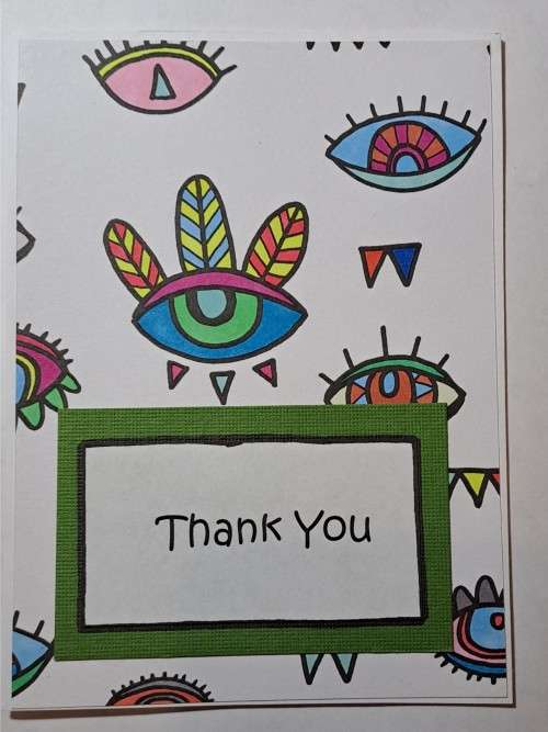 Handmade Thank You card (white) + envelope