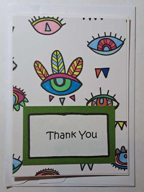 Handmade Thank You card (white) + envelope