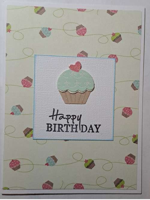 Handmade Happy Birthday  card + envelope 14.5cm x 10.5cm