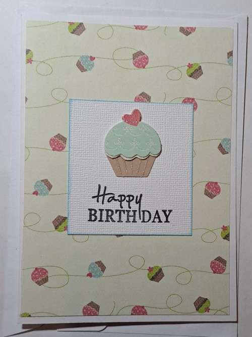 Handmade Happy Birthday  card + envelope 14.5cm x 10.5cm