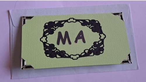 Handmade `Ma` card + envelope