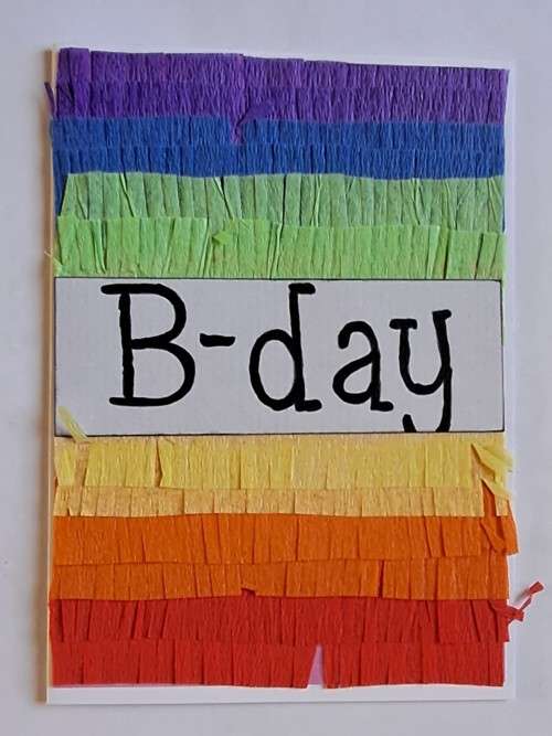 Handmade `Happy birthday`  card + envelope