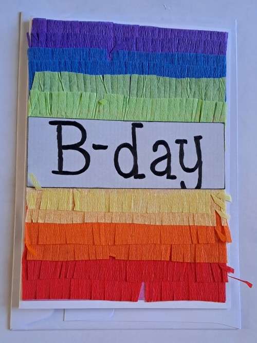 Handmade `Happy birthday`  card + envelope