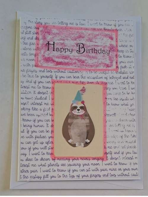 Handmade `Happy birthday ` Card + envelope