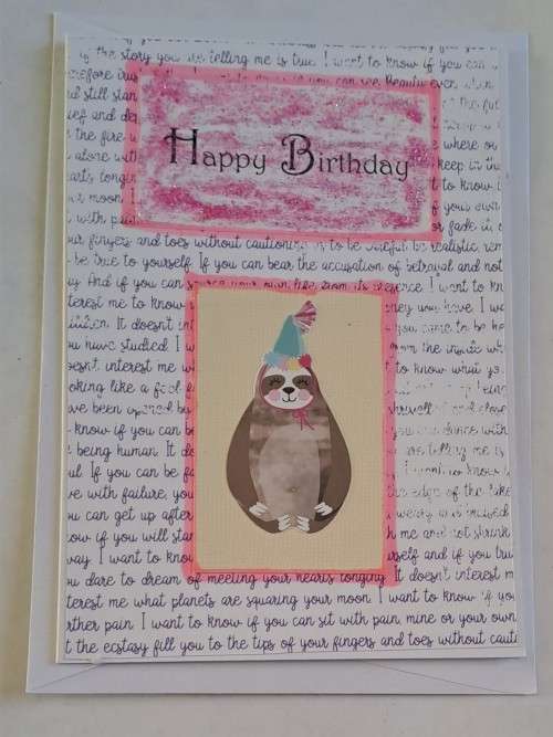 Handmade `Happy birthday ` Card + envelope