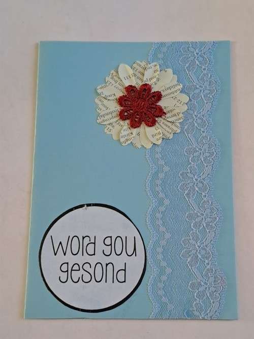 Handmade `Word gou gesond` ksart +  koevert