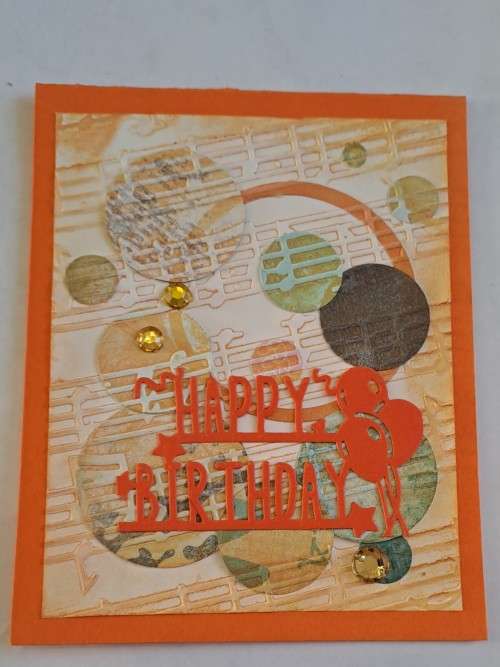 Handmade `Happy birthday `  card + envelope 12.5m x 10cm