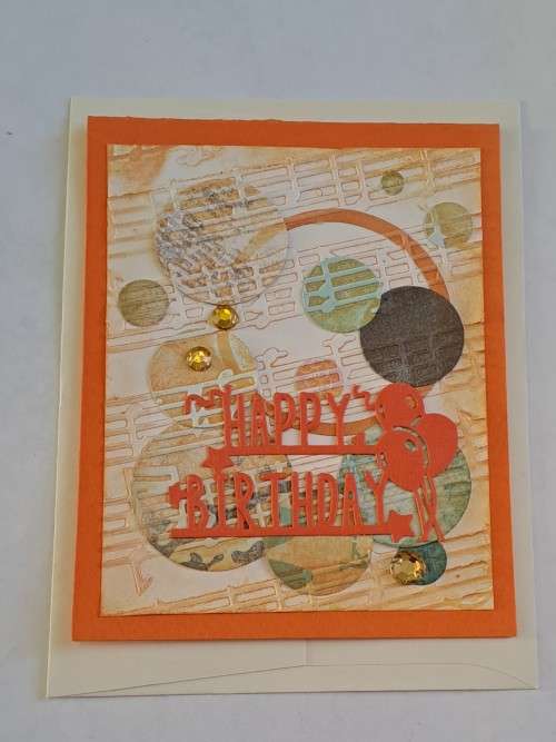 Handmade `Happy birthday `  card + envelope 12.5m x 10cm