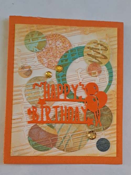 Handmade `Happy birthday ` card + envelope 12.5m x 10cm