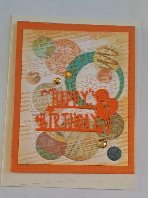 Handmade `Happy birthday ` card + envelope 12.5m x 10cm