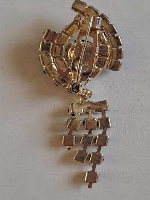 Classic black & silver crystal brooch