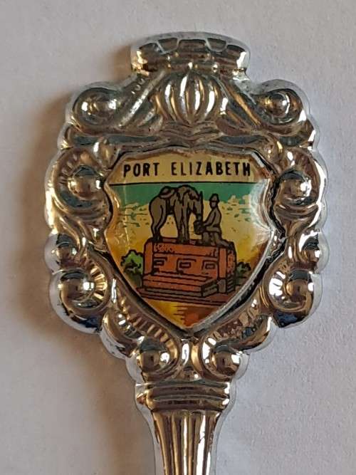 Vintage souvenir spoon -Port Elizabeth -  Dolphin picture