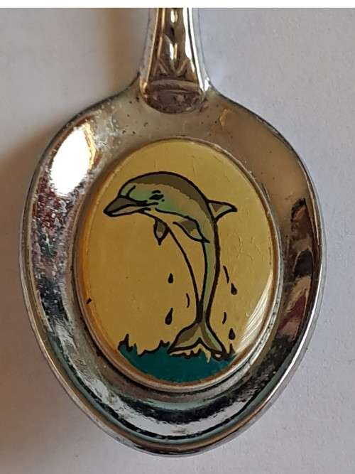 Vintage souvenir spoon -Port Elizabeth -  Dolphin picture