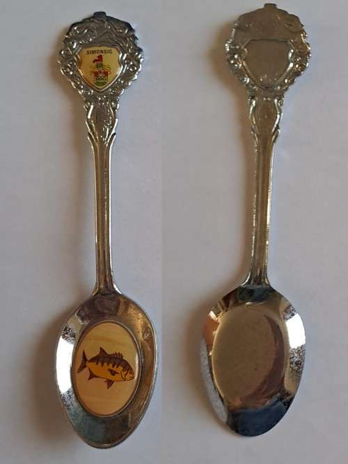 Vintage souvenir spoon - Simonsig -  fish