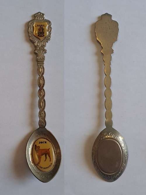 Vintage souvenir spoon -Sabie -  Jock of the Bushveld