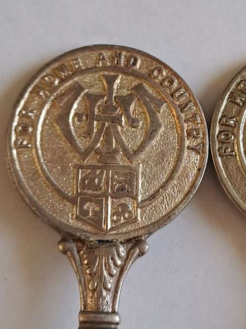 WW1 Propaganda effort vintage souvenir spoon - Set of 3 x spoons - ` For home and country`
