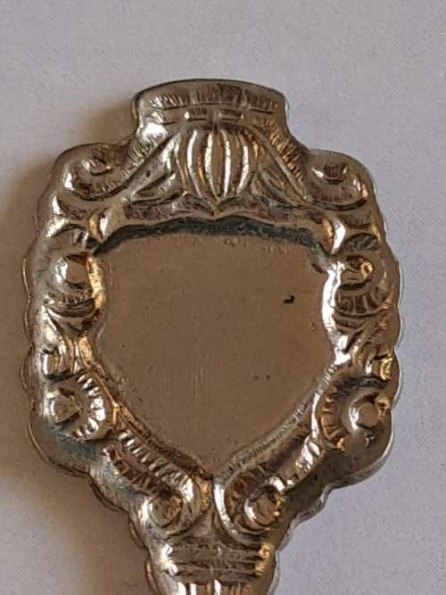 Vintage souvenir spoon -Blank plaque -  bulb A