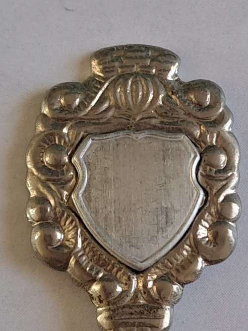 Vintage souvenir spoon -Blank plaque - bulb B
