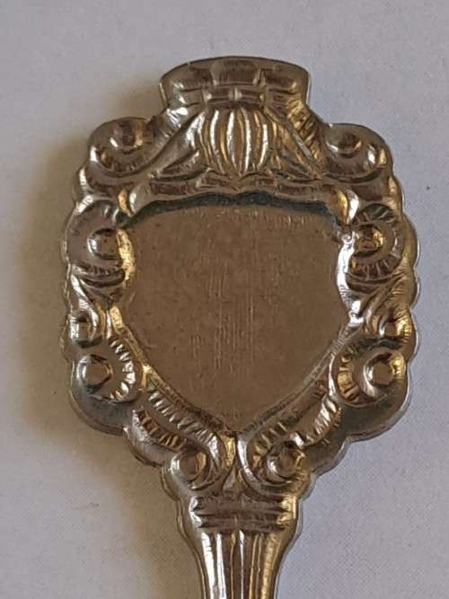 Vintage souvenir spoon -Blank plaque - bulb B