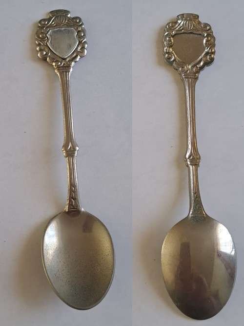 Vintage souvenir spoon -Blank plaque - bulb B
