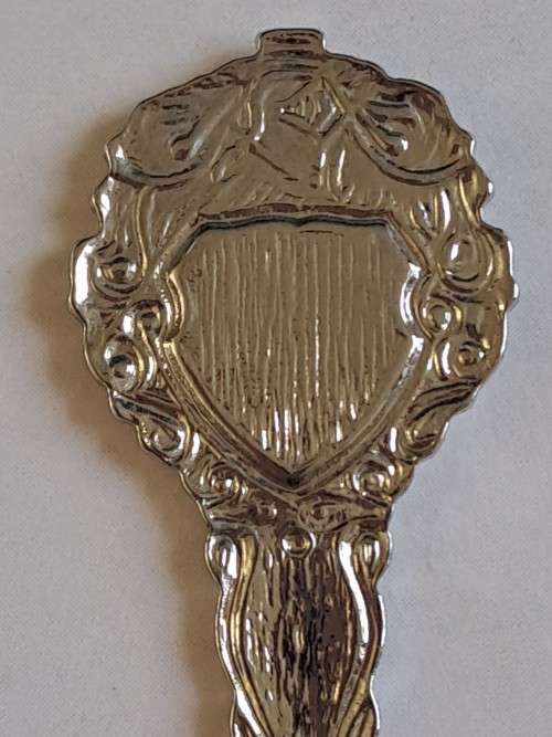 Vintage souvenir spoon -Blank plaque - helm C