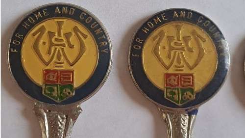 WW1 propaganda effort vintage souvenir spoon - Set of 4 spoons