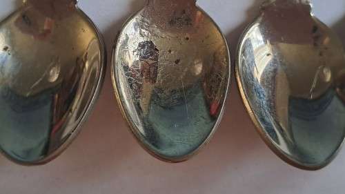 WW1 propaganda effort vintage souvenir spoon - Set of 4 spoons