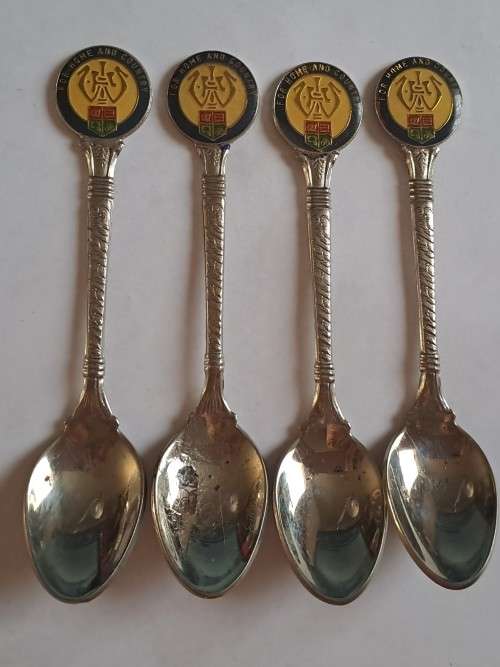 WW1 propaganda effort vintage souvenir spoon - Set of 4 spoons