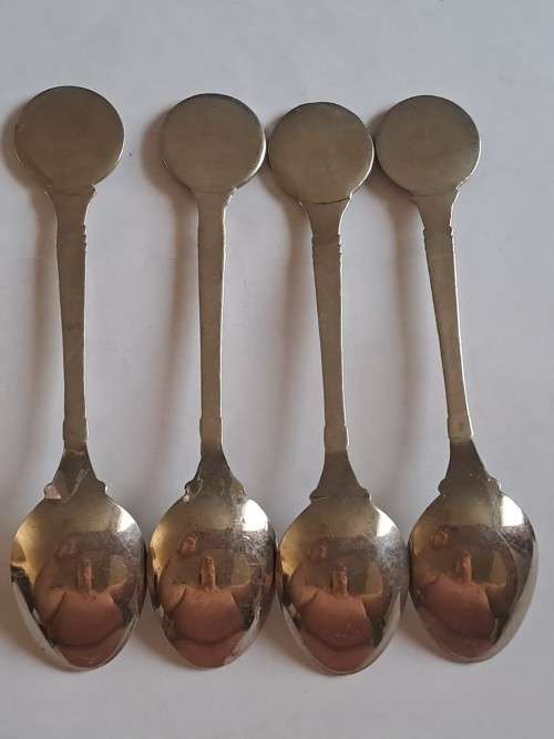 WW1 propaganda effort vintage souvenir spoon - Set of 4 spoons