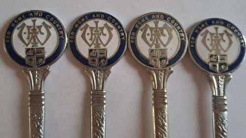 WW1 propaganda effort vintage souvenir forks - set off 4 dessert forks