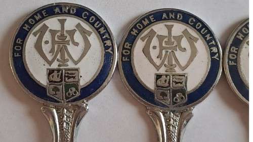 WW1 propaganda effort vintage souvenir forks - set off 4 dessert forks