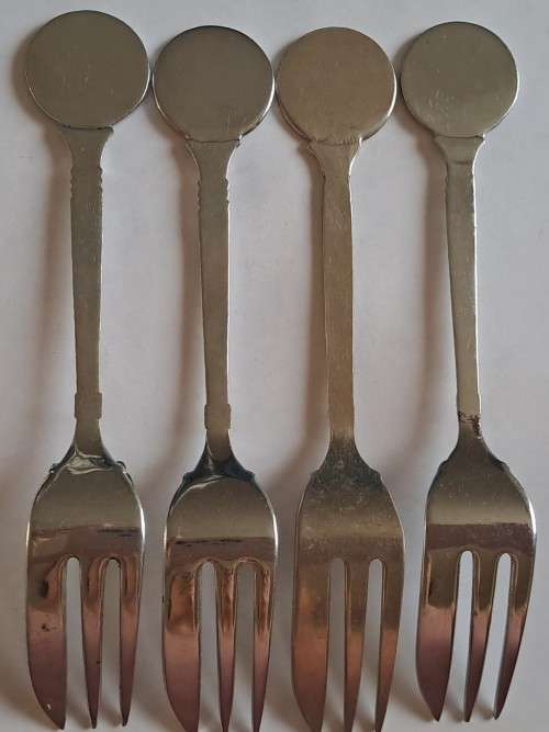 WW1 propaganda effort vintage souvenir forks - set off 4 dessert forks