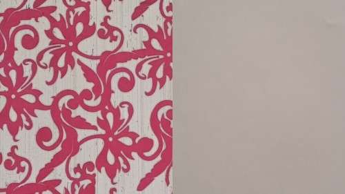 1 Piece unused - Paper  30cm x 30cm - pink paisley /plain