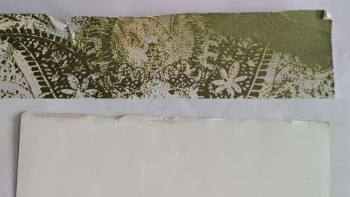 1 Piece unused -  Paper  30cm x 30cm -  green paisley/plain